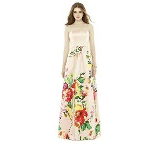 Garden Party, Alfred Sung size 10 floral maxi dress